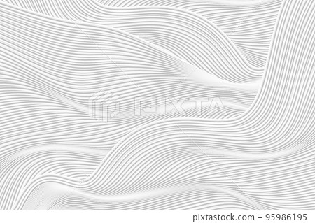 3D渲染波形灰白色抽象線條質感紋理背景 3D渲染波形灰白色抽象線條質感紋理背景 95986195