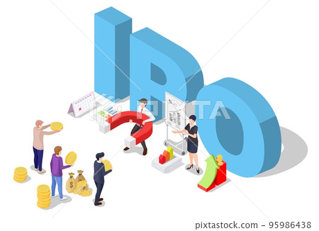 Ipo stock company vector initial public offering 95986438