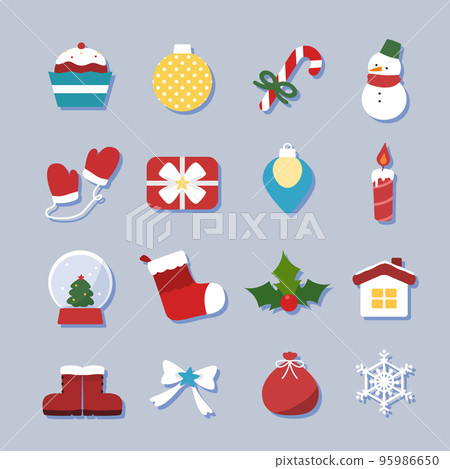 聖誕貼紙對象層集合 07 95986650