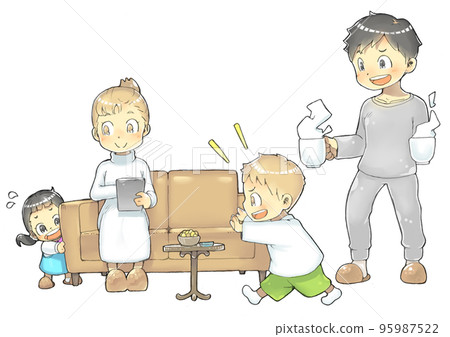 A young family relaxing at home 95987522