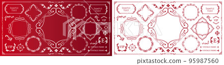 Christmas motif frame design set. Gorgeous and elegant design material Christmas motif frame design set. Gorgeous and elegant design material 95987560