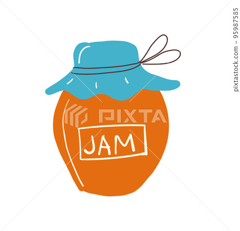Jam in a jar, isolated on white. Vector doodle illustration Jam in a jar, isolated on white. Vector doodle illustration 95987585