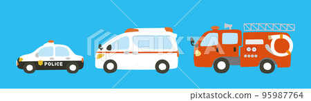 緊急車輛設置淺藍色背景 95987764