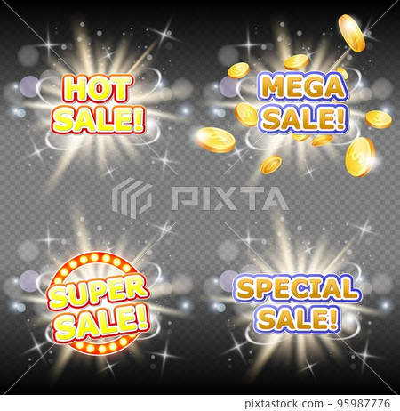 Hot mega super and special sales vector banner set Hot mega super and special sales vector banner set 95987776