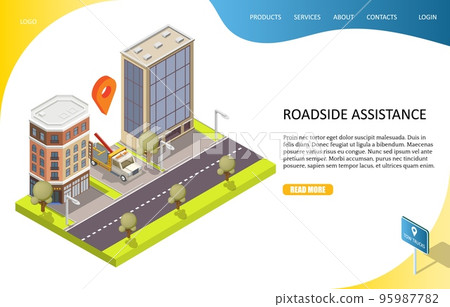 Roadside assistance landing page website vector template Roadside assistance landing page website vector template 95987782