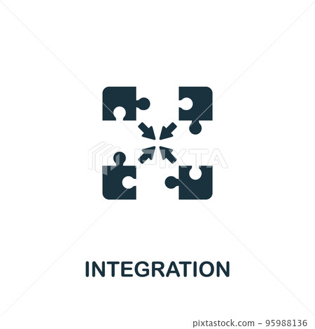 Integration icon. Monochrome simple Business Intelligence icon for templates, web design and infographics 95988136