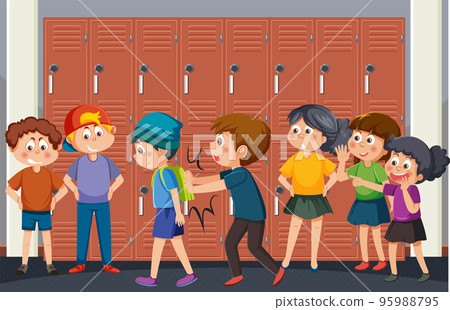 Kids bullying their friend at school Kids bullying their friend at school 95988795