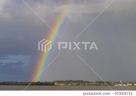 Rainbow after the summer storm, Gironde, Bordeaux, Aquitaine, France Rainbow after the summer storm, Gironde, Bordeaux, Aquitaine, France 95989252