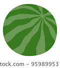 Cartoon whole watermelon icon. Summer vegan food 95989953