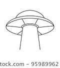 Line art alien spacecraft isolated on white background 95989962