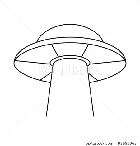 Line art alien spacecraft isolated on white background 95989962