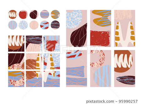 Abstract nude texture social media set 95990257