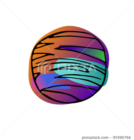 Bright space doodle sticker. Hand drawn Planet 95990766