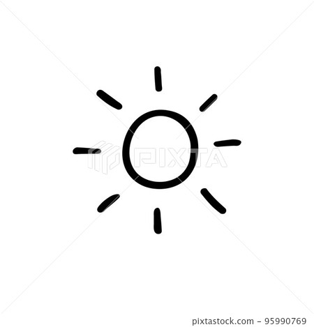 Doodle Outline Sun isolated on white background Doodle Outline Sun isolated on white background 95990769