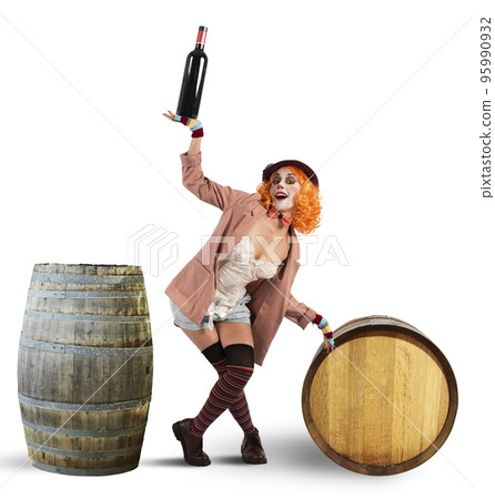 Funny drunk clown Funny drunk clown 95990932