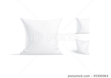 Blank square rectangular pillow mockup stand, different views 95990964