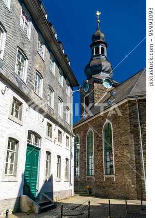 Traditional architecture of Monschau in North Rhine-Westphalia, Germany 95991093