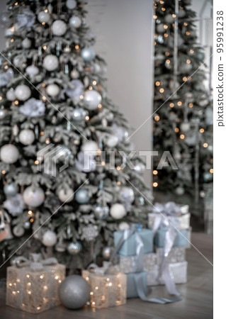 Presents and Gifts under Christmas Tree, Winter Holiday Concept 95991238