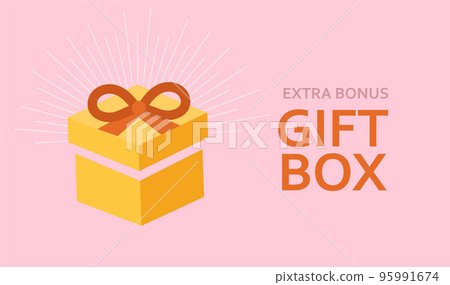 Gift box extra bonus greeting card. - Stock Illustration [95991674] - PIXTA