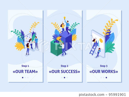 Isometric Template app concept communication of young people in social networks, sending messages and photos, smartphone apps. Easy to edit and customize 95991901