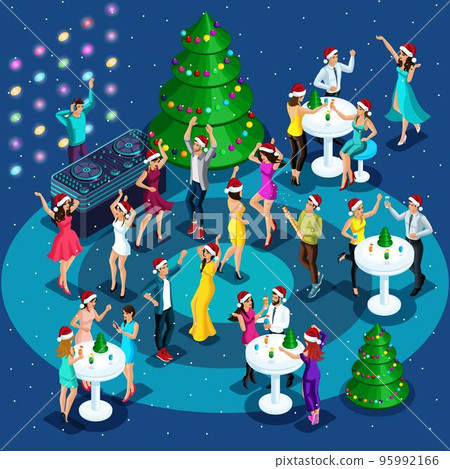 Isometrics celebration of Christmas, new year, girls in sexy clothes dancing, beautiful men dancing, night club party, corporate party Isometrics celebration of Christmas, new year, girls in sexy clothes dancing, beautiful men dancing, night club party, corporate party 95992166