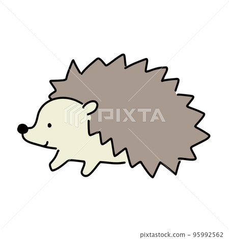 一隻可愛刺猬的簡單矢量圖解 95992562