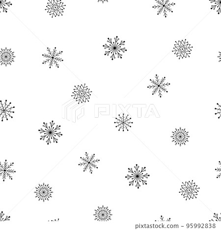 Seamless Pattern Snowflakes patterned beautiful icons set. The concept of winter snow, Christmas and new year. Seamless Pattern Snowflakes patterned beautiful icons set. The concept of winter snow, Christmas and new year. 95992838
