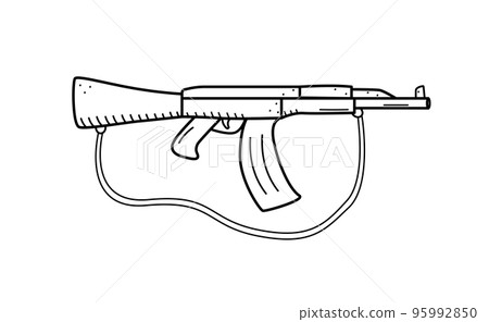 Automatic firearms icon vector. Military weapons isolate on white. Automatic firearms icon vector. Military weapons isolate on white. 95992850