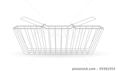 Metal Shopping Basket isolated on white background with shadow and chrome effect Metal Shopping Basket isolated on white background with shadow and chrome effect 95992954