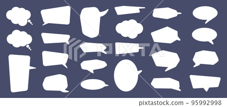 Blank Chat balloons in various shapes in flat style. Template Speech bubbles 95992998