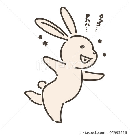 Illustration of a pleasant and light rabbit 95993316