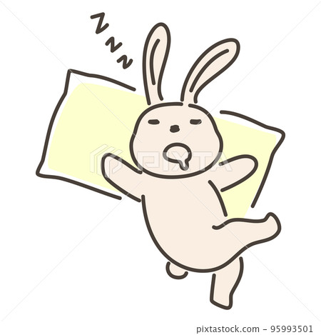 兔子睡姿不好的插圖 95993501