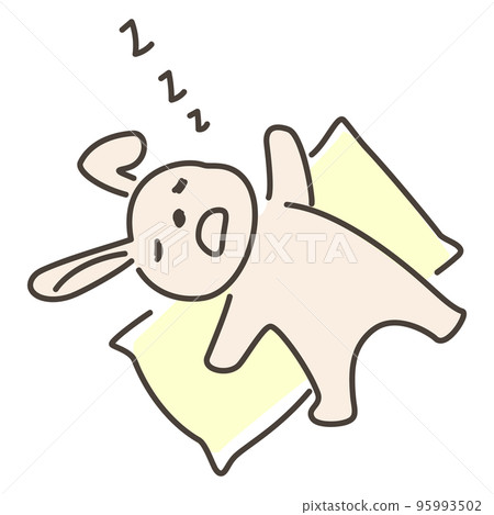 Illustration of a rabbit in a bad sleeping position 95993502