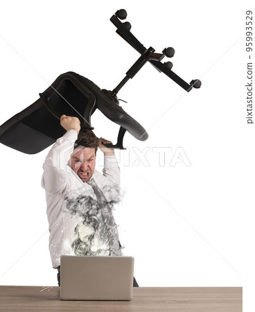 Businessman breaks breakdown pc 95993529
