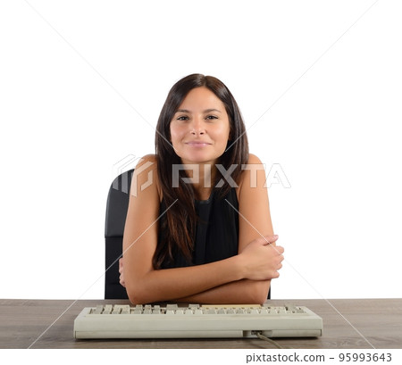 Happy and satisfied businesswoman 95993643