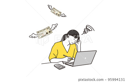 woman worried about money woman worried about money 95994131