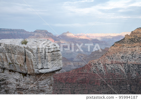 Scenic And Tranquil View Of Rocky Grand Canyons and Cloudy Sky At National Park In Arizona 95994187