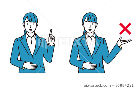 Business woman giving NG sign Business woman giving NG sign 95994251