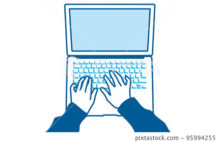 手來操作筆記本電腦 95994255