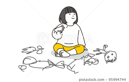 child scribbling 95994744