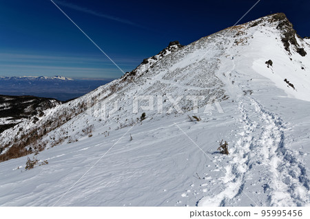 Yatsugatake mountains in winter, Mt. Higashi Tengu and Mt. Asama Yatsugatake mountains in winter, Mt. Higashi Tengu and Mt. Asama 95995456