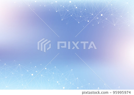 Digits abstract illustration with connected line and dots, wave flow. Digital neural networks. Network and connection background for your presentation. Graphic polygonal background. 95995974