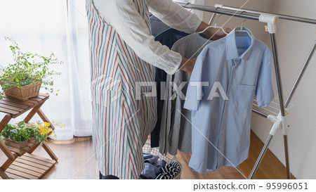 Drying the laundry in the room image Drying the laundry in the room image 95996051