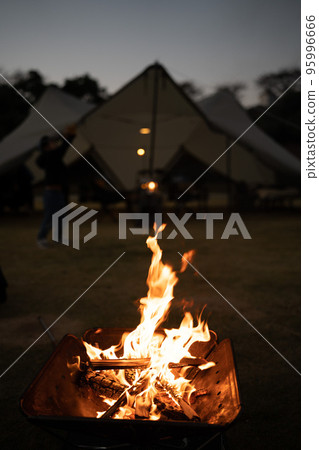 Bonfire and tent Bonfire and tent 95996666