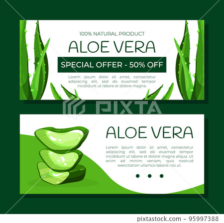 Aloe vera natural product landing page template... - Stock Illustration  [95997388] - PIXTA