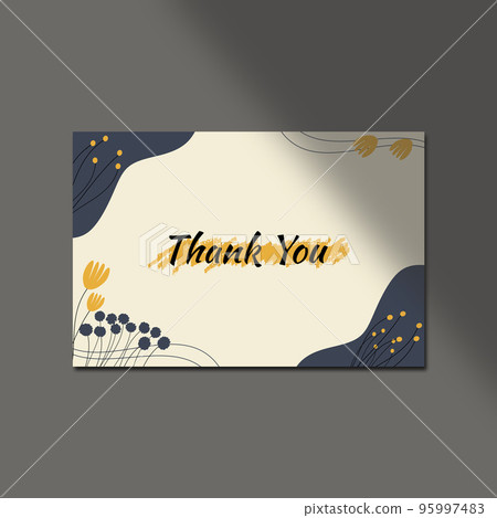 Card template floral wildflowers yellow against blue with message and brush and organic shapes. Card template floral wildflowers yellow against blue with message and brush and organic shapes. 95997483