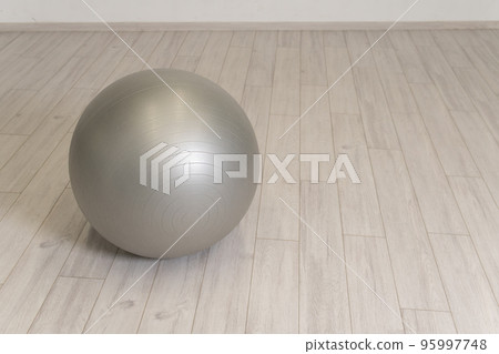 grey ball fitness leisure background rubber gym body isolated lifestyle yoga healthy 95997748