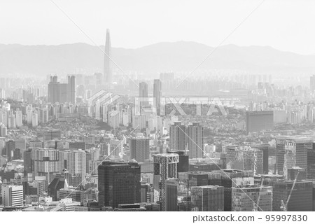 Seoul South Korea cityscape view from Inwangsan mountain 95997830