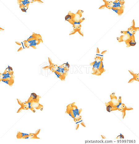 cute hand drawn bunny pattern, cute hand drawn bunny pattern, 95997863