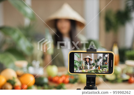 Focus on screen of smartphone. Focus on screen of smartphone. 95998262